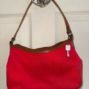 Red and Brown Fossil shoulder bag